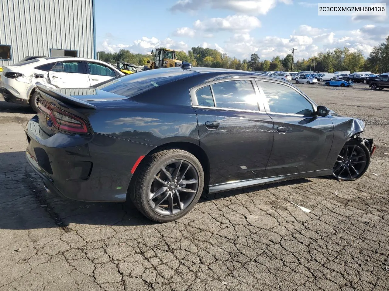 2021 Dodge Charger Gt VIN: 2C3CDXMG2MH604136 Lot: 77410064