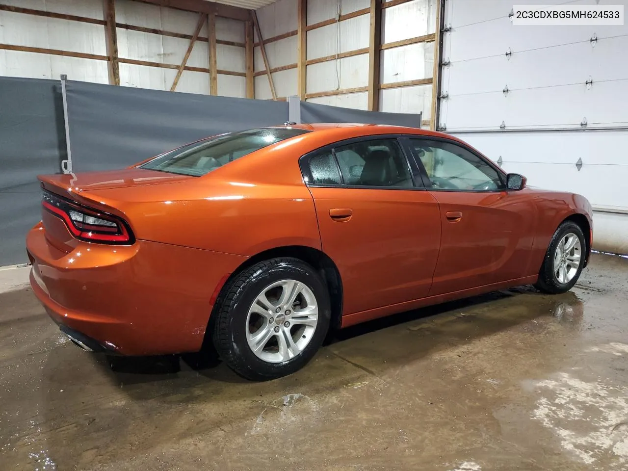 2021 Dodge Charger Sxt VIN: 2C3CDXBG5MH624533 Lot: 77429274