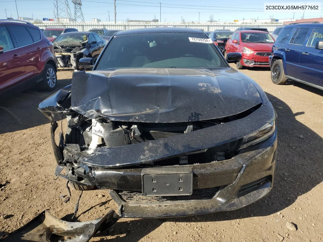 2021 Dodge Charger Sxt VIN: 2C3CDXJG5MH577652 Lot: 78759294