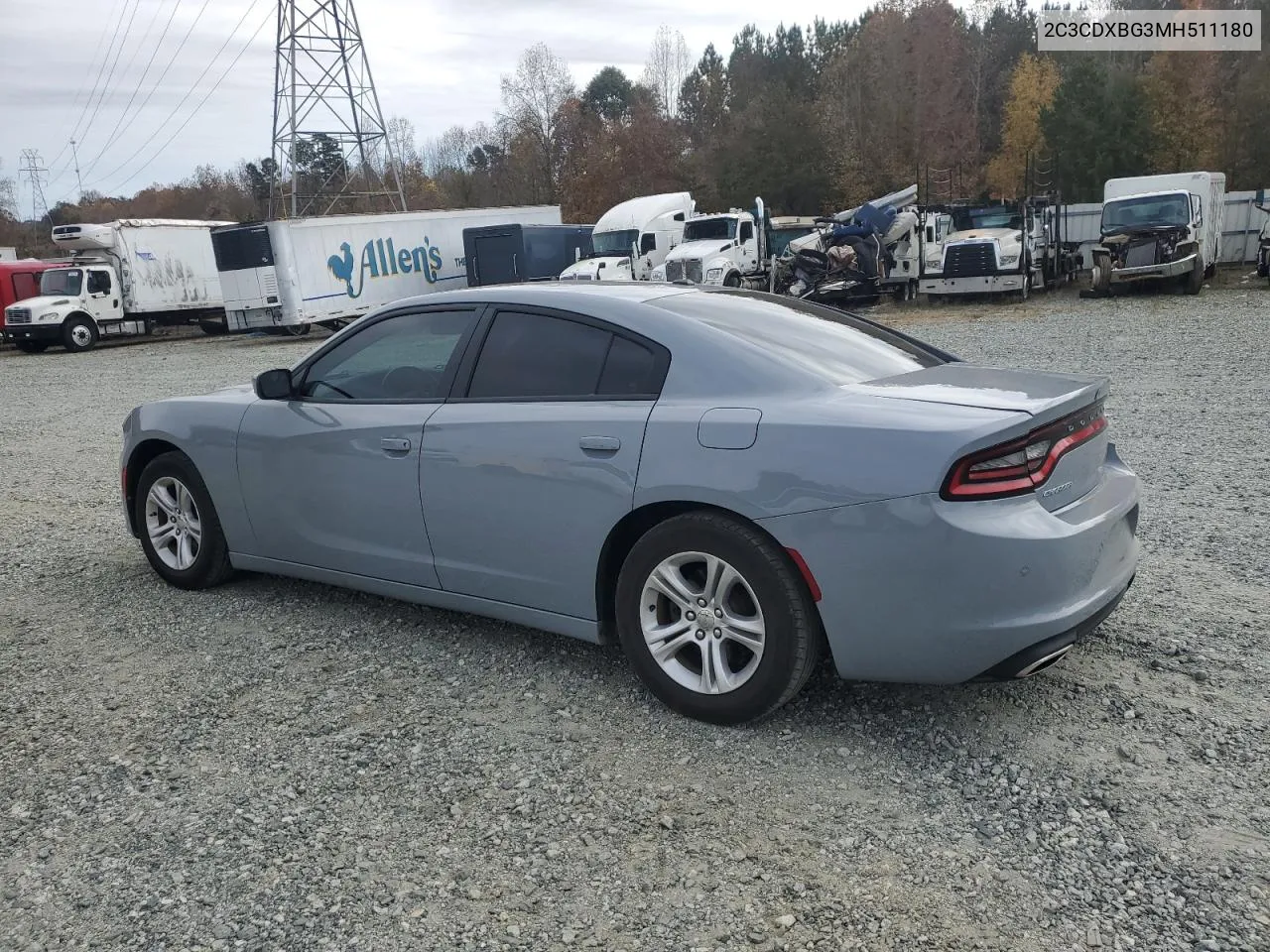 2021 Dodge Charger Sxt VIN: 2C3CDXBG3MH511180 Lot: 78993784