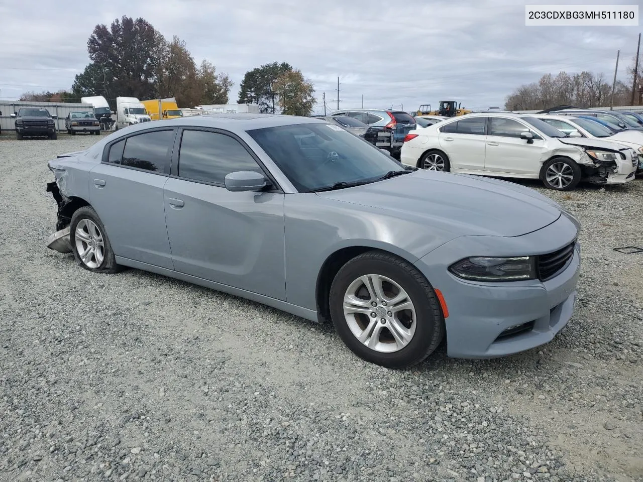 2021 Dodge Charger Sxt VIN: 2C3CDXBG3MH511180 Lot: 78993784