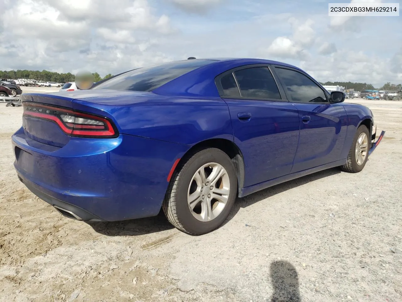 2021 Dodge Charger Sxt VIN: 2C3CDXBG3MH629214 Lot: 80135494