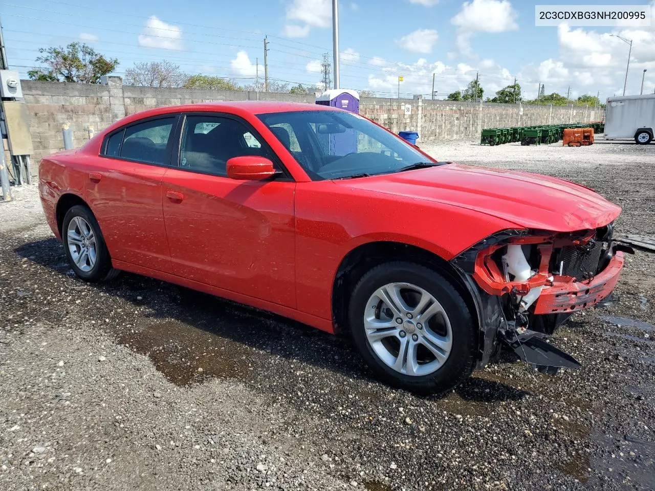 2022 Dodge Charger Sxt VIN: 2C3CDXBG3NH200995 Lot: 54132484