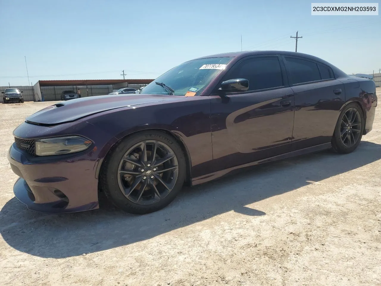 2022 Dodge Charger Gt VIN: 2C3CDXMG2NH203593 Lot: 70779534