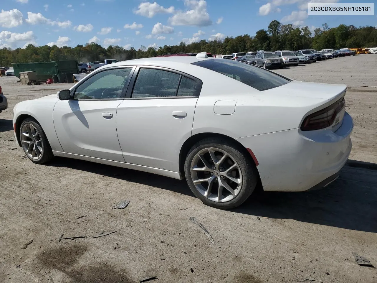 2022 Dodge Charger Sxt VIN: 2C3CDXBG5NH106181 Lot: 72290134