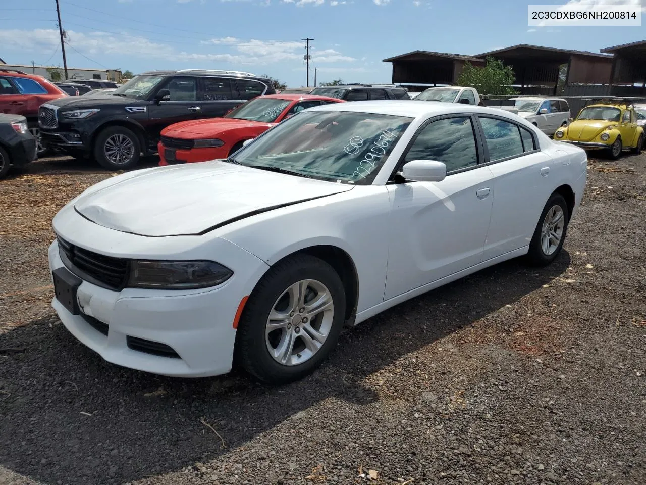 2022 Dodge Charger Sxt VIN: 2C3CDXBG6NH200814 Lot: 72290674