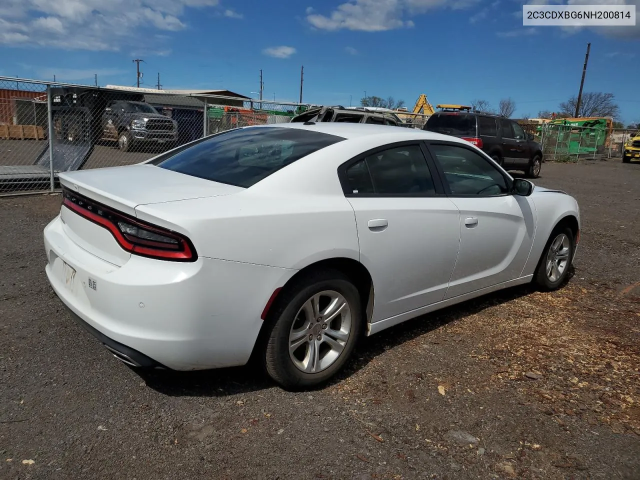 2022 Dodge Charger Sxt VIN: 2C3CDXBG6NH200814 Lot: 72290674