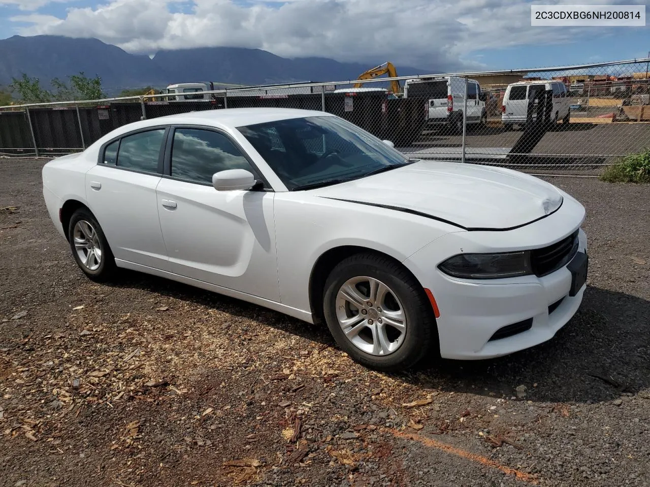 2022 Dodge Charger Sxt VIN: 2C3CDXBG6NH200814 Lot: 72290674