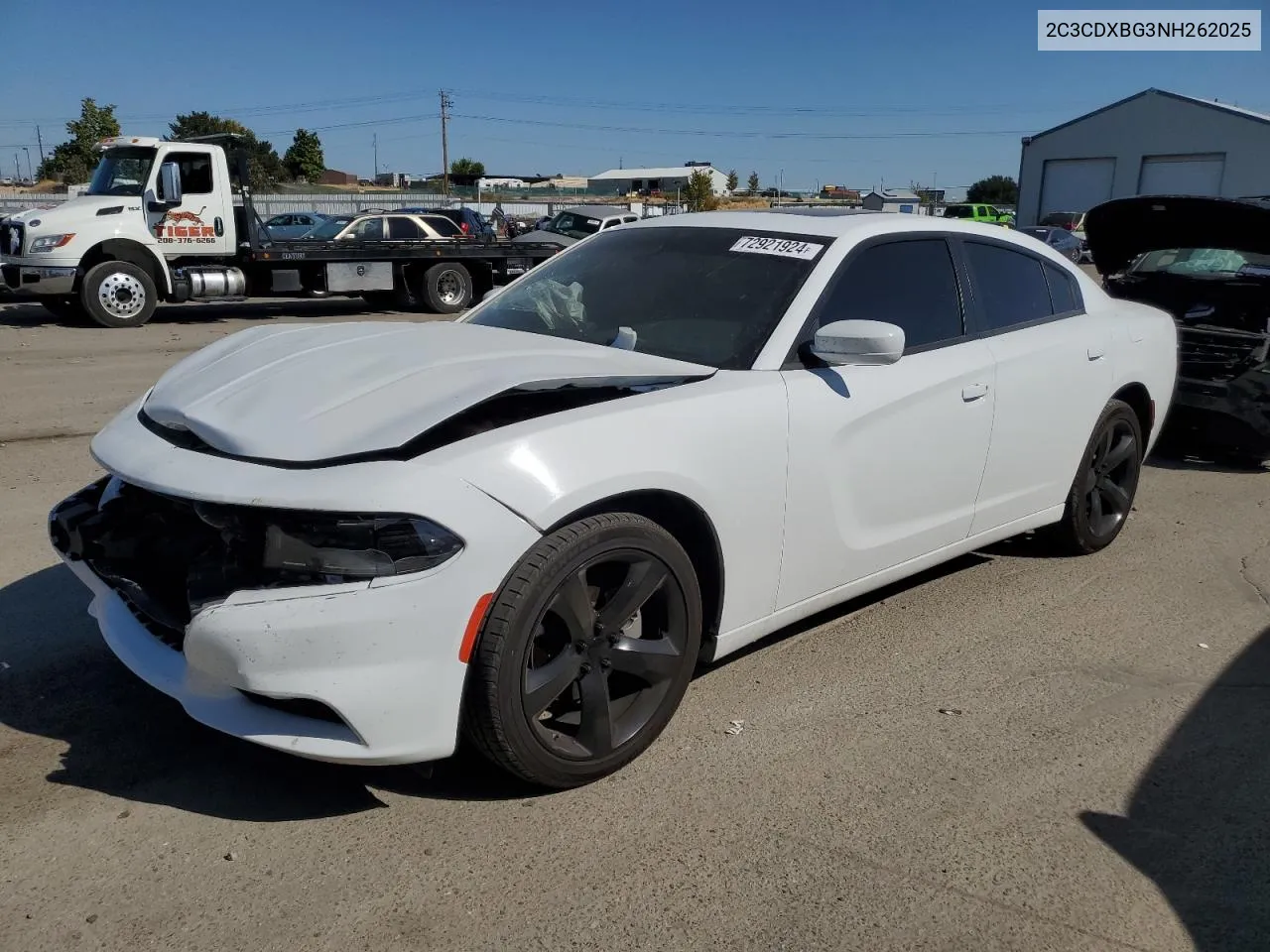 2022 Dodge Charger Sxt VIN: 2C3CDXBG3NH262025 Lot: 72921924