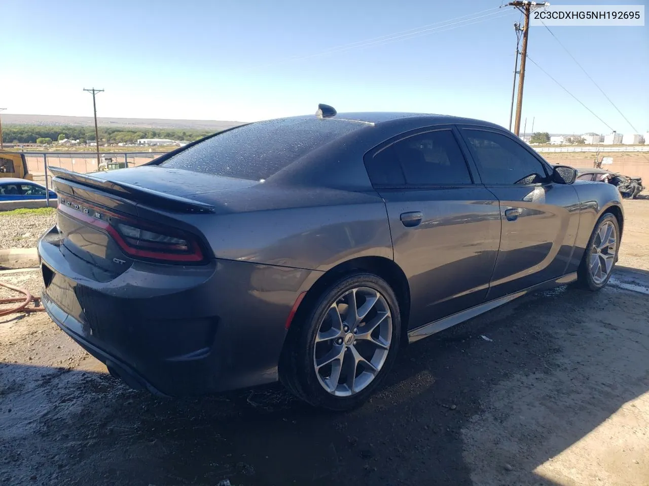 2022 Dodge Charger Gt VIN: 2C3CDXHG5NH192695 Lot: 72968214