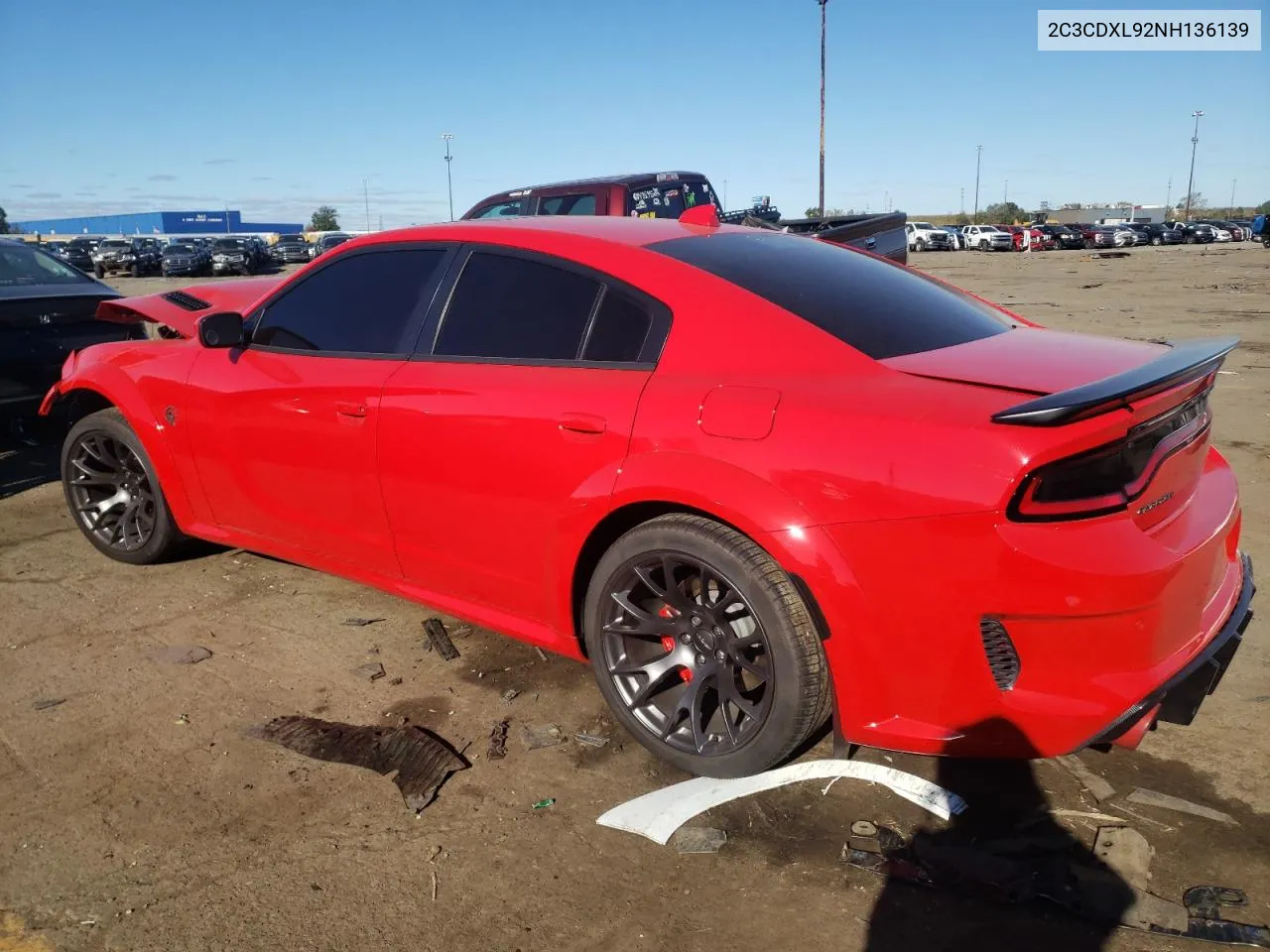 2022 Dodge Charger Srt Hellcat VIN: 2C3CDXL92NH136139 Lot: 74351734