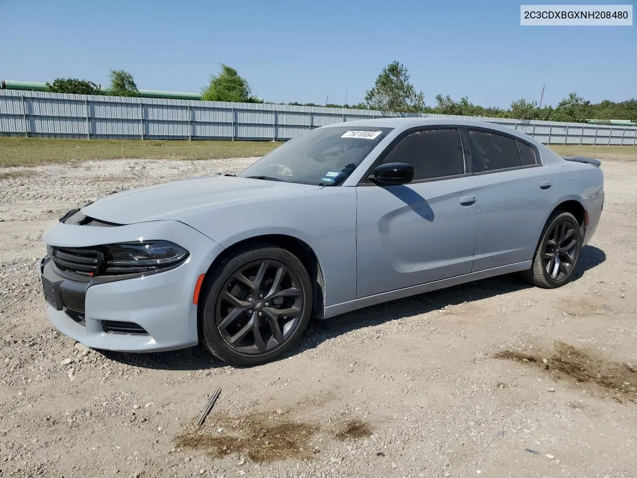 2022 Dodge Charger Sxt VIN: 2C3CDXBGXNH208480 Lot: 75010084