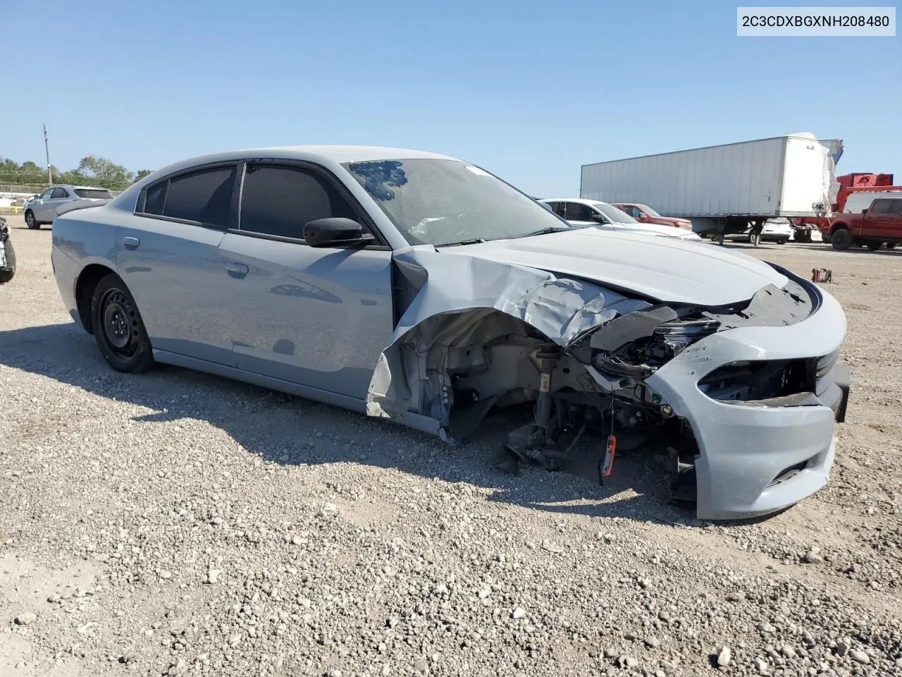 2022 Dodge Charger Sxt VIN: 2C3CDXBGXNH208480 Lot: 75010084