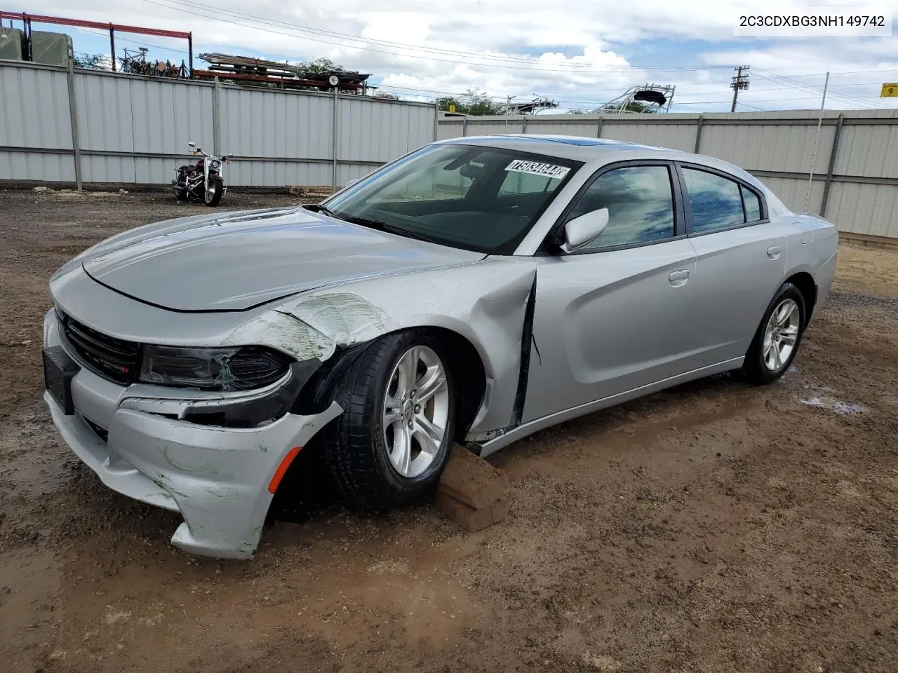 2022 Dodge Charger Sxt VIN: 2C3CDXBG3NH149742 Lot: 75034644