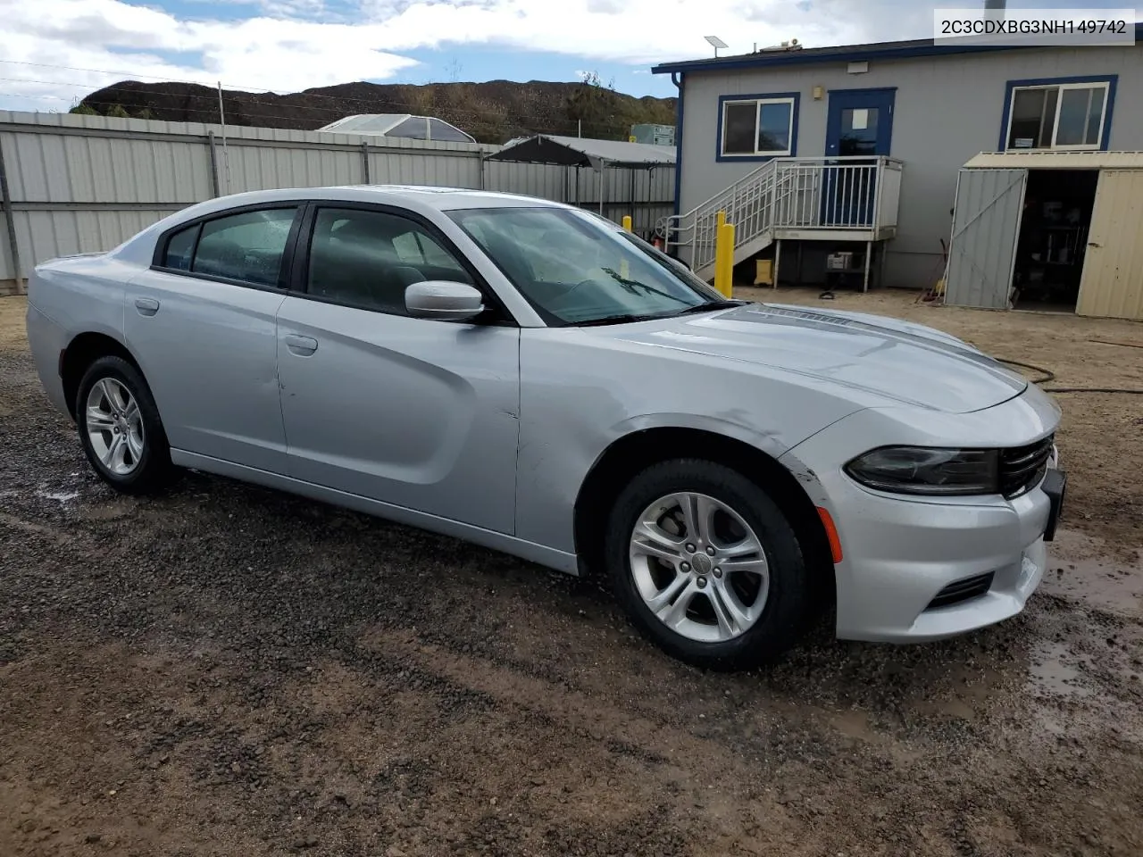 2022 Dodge Charger Sxt VIN: 2C3CDXBG3NH149742 Lot: 75034644