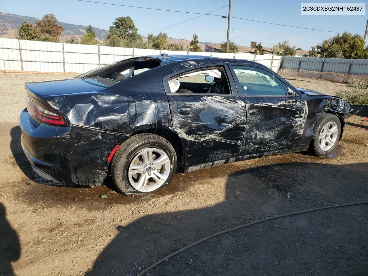 2022 Dodge Charger Sxt VIN: 2C3CDXBG2NH152437 Lot: 75233994