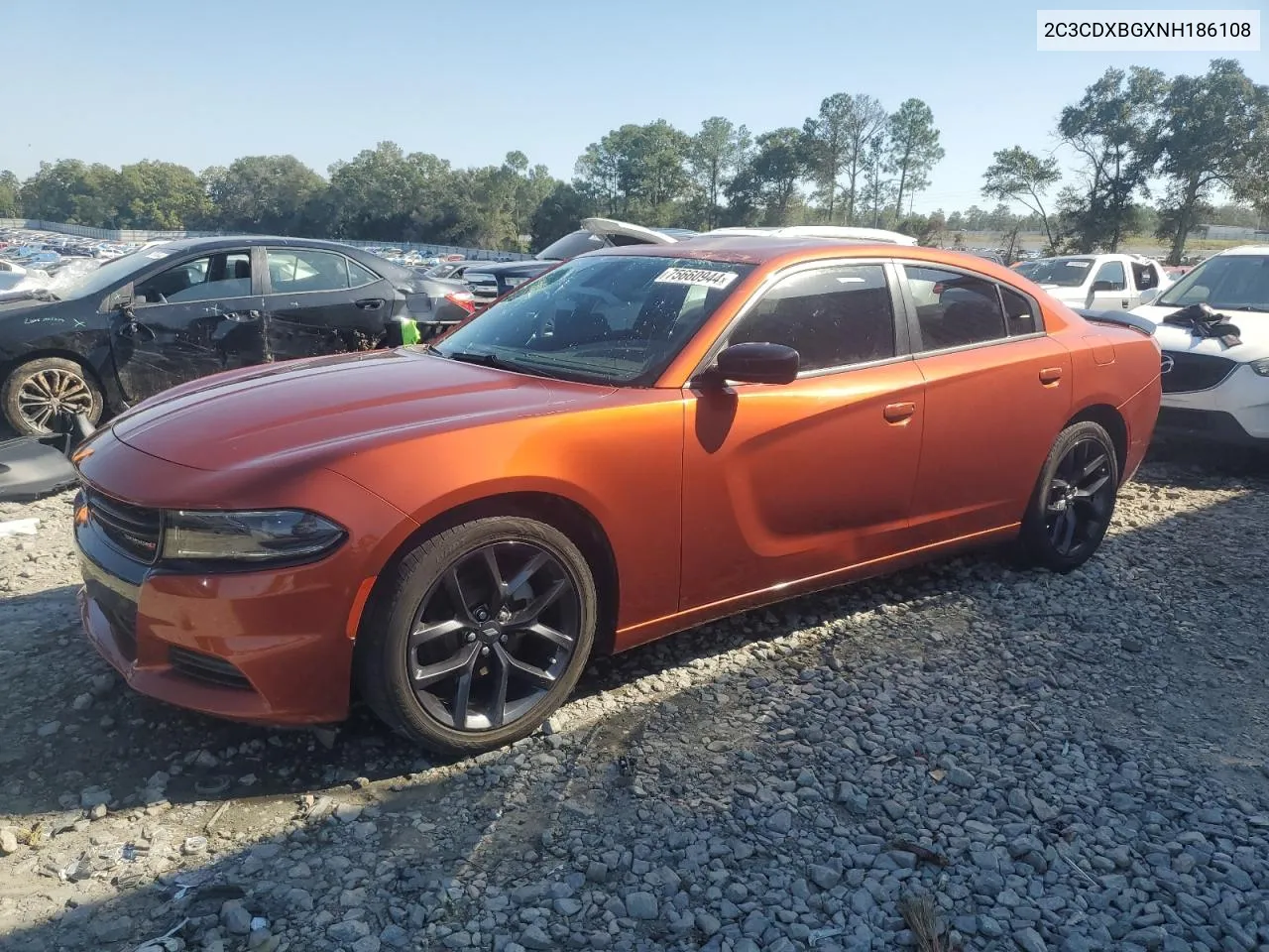 2022 Dodge Charger Sxt VIN: 2C3CDXBGXNH186108 Lot: 75660944