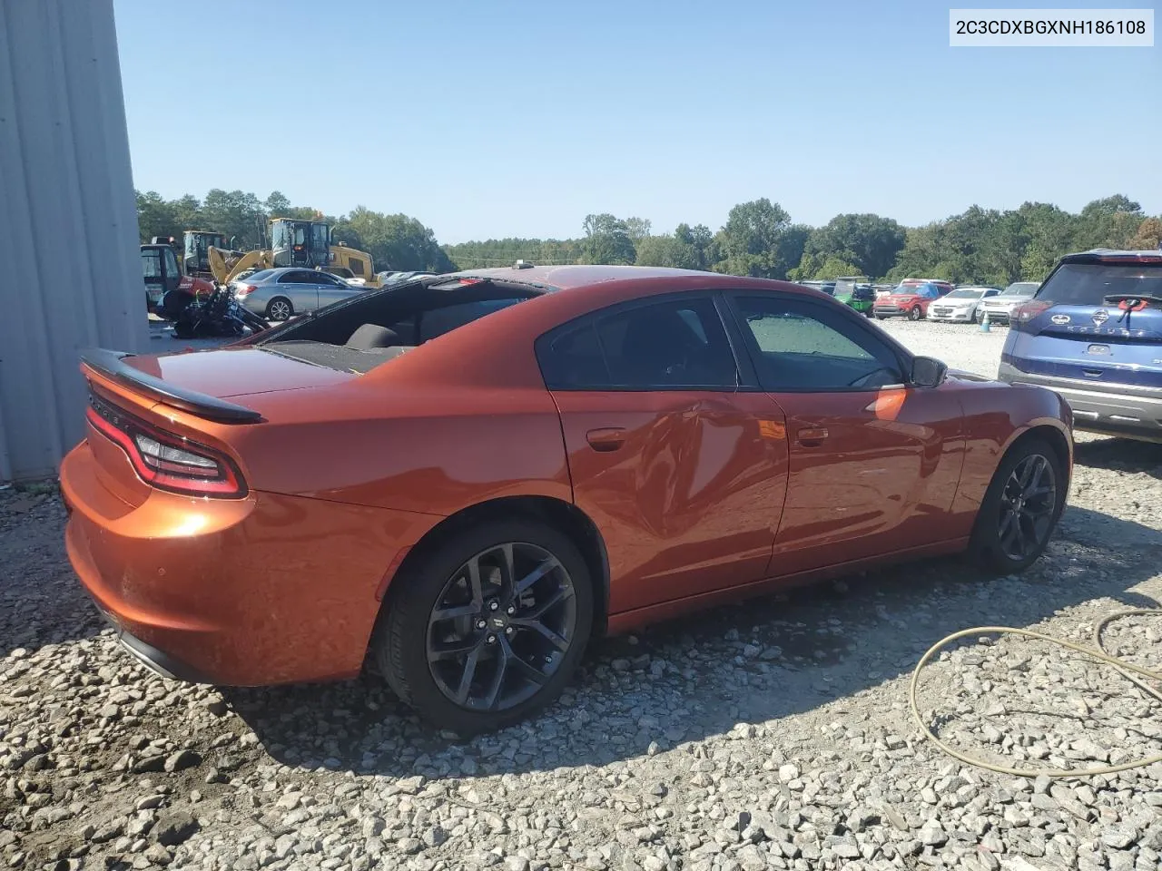 2022 Dodge Charger Sxt VIN: 2C3CDXBGXNH186108 Lot: 75660944