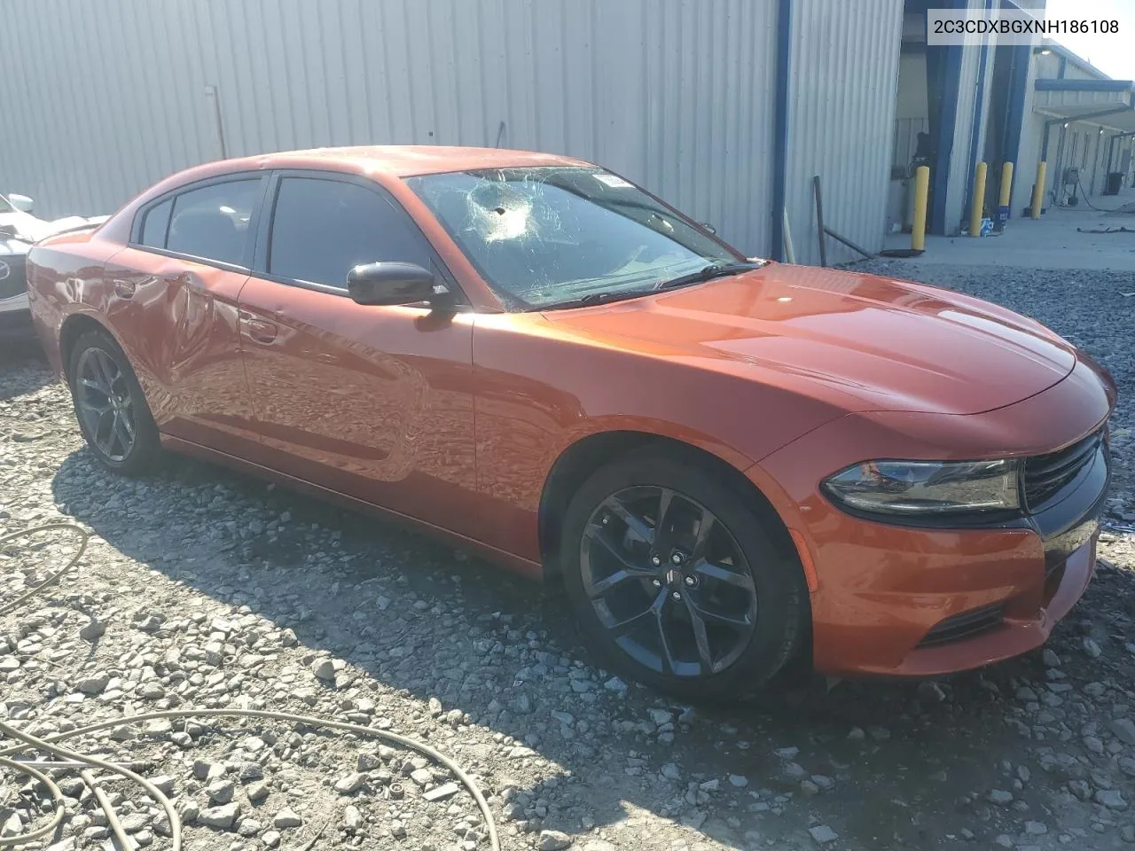 2022 Dodge Charger Sxt VIN: 2C3CDXBGXNH186108 Lot: 75660944