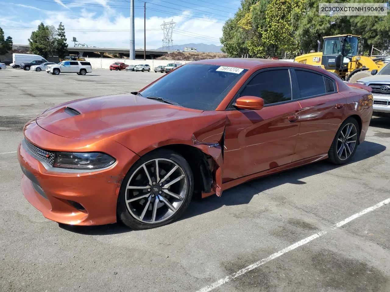 2022 Dodge Charger R/T VIN: 2C3CDXCT0NH190406 Lot: 75911274