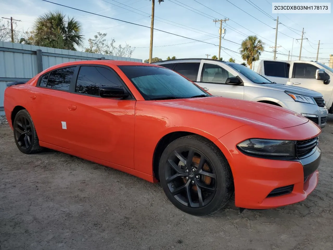 2022 Dodge Charger Sxt VIN: 2C3CDXBG3NH178173 Lot: 75957284