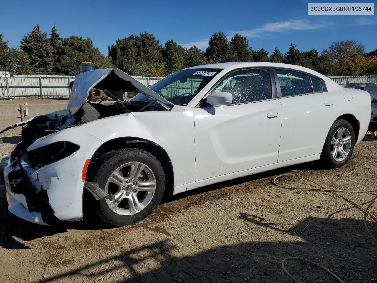 2022 Dodge Charger Sxt VIN: 2C3CDXBG0NH196744 Lot: 77660494