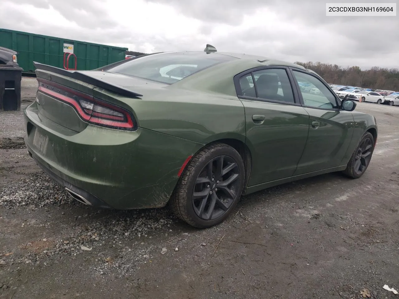 2022 Dodge Charger Sxt VIN: 2C3CDXBG3NH169604 Lot: 77969044