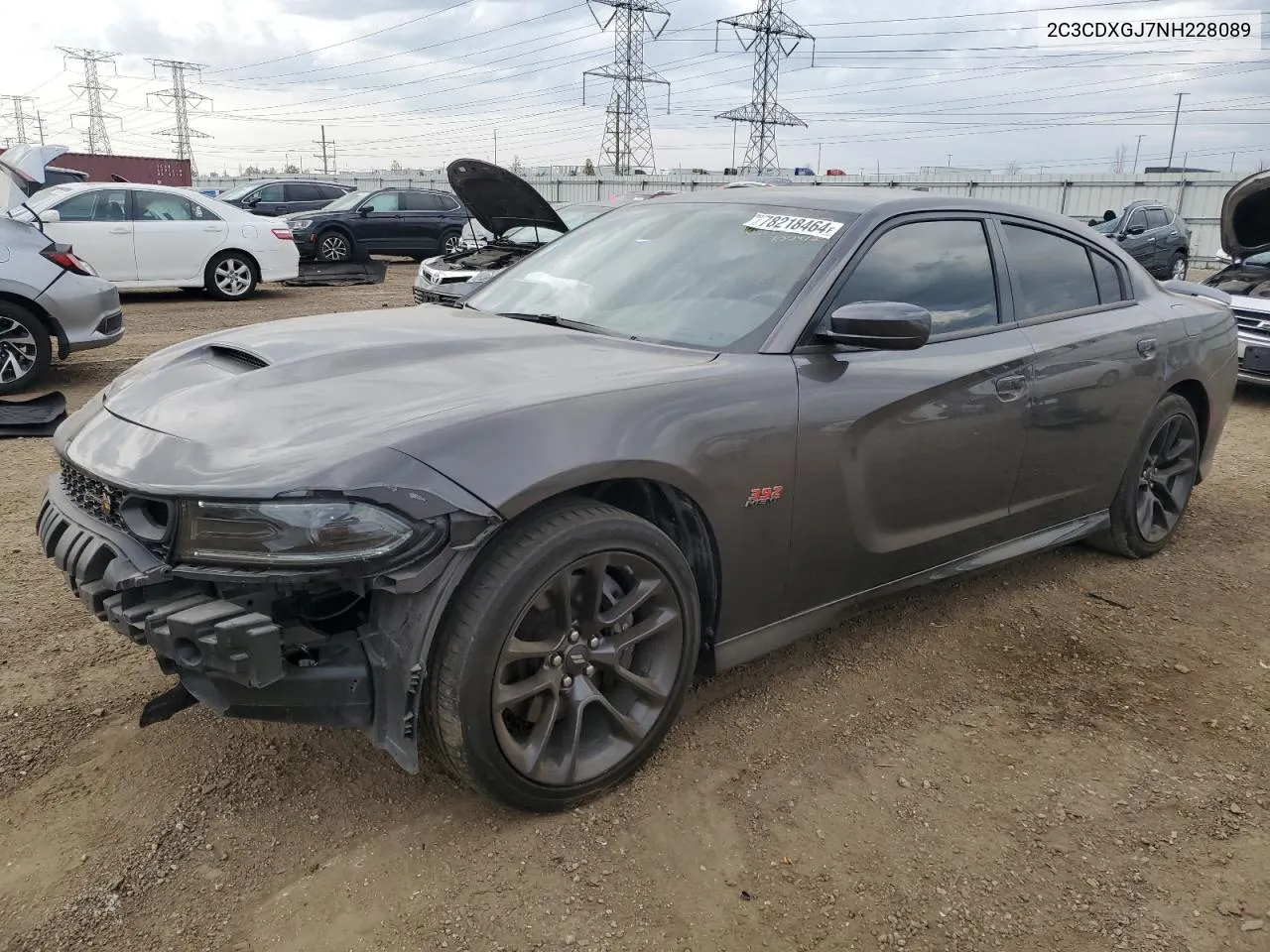 2022 Dodge Charger Scat Pack VIN: 2C3CDXGJ7NH228089 Lot: 78218464