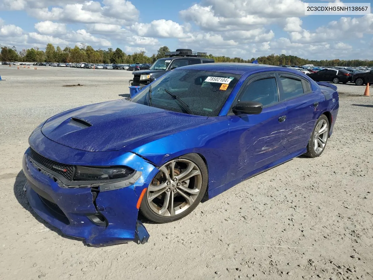 2022 Dodge Charger Gt VIN: 2C3CDXHG5NH138667 Lot: 78502104