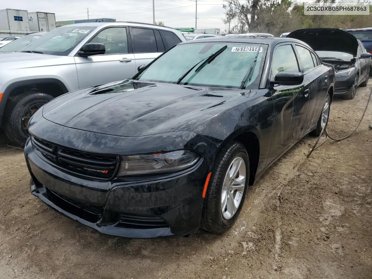 2023 Dodge Charger Sxt VIN: 2C3CDXBG5PH687863 Lot: 75140114