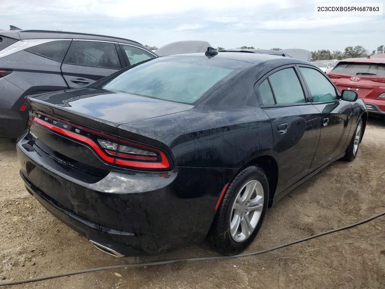 2023 Dodge Charger Sxt VIN: 2C3CDXBG5PH687863 Lot: 75140114