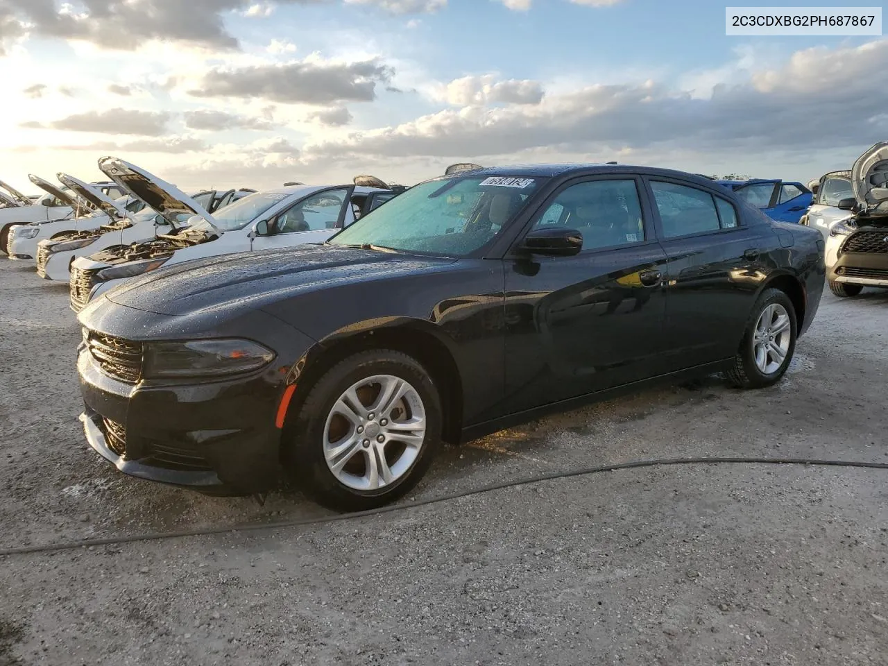 2023 Dodge Charger Sxt VIN: 2C3CDXBG2PH687867 Lot: 75140124