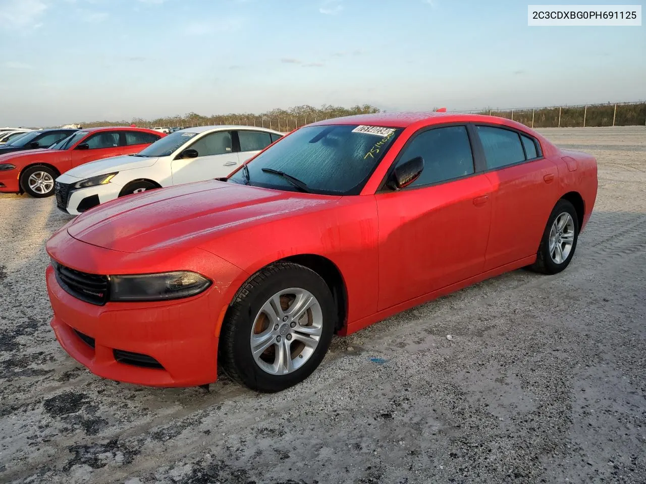 2023 Dodge Charger Sxt VIN: 2C3CDXBG0PH691125 Lot: 75140234