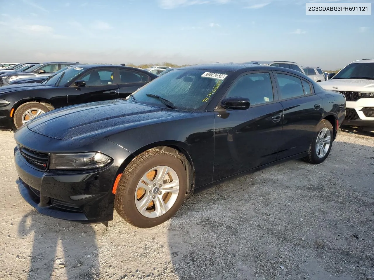 2023 Dodge Charger Sxt VIN: 2C3CDXBG3PH691121 Lot: 75140334