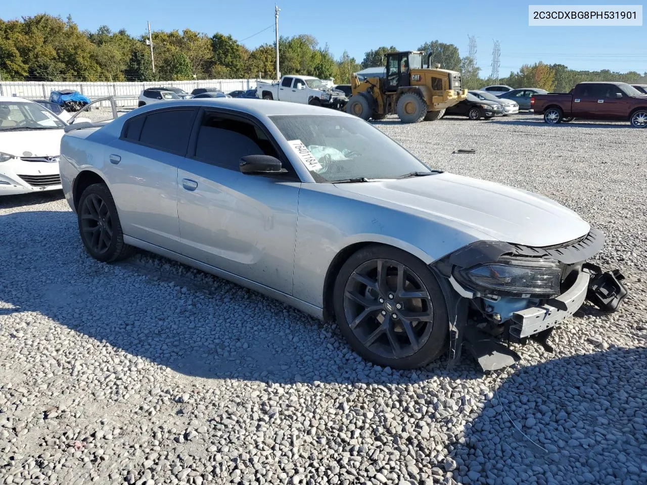 2023 Dodge Charger Sxt VIN: 2C3CDXBG8PH531901 Lot: 76401184