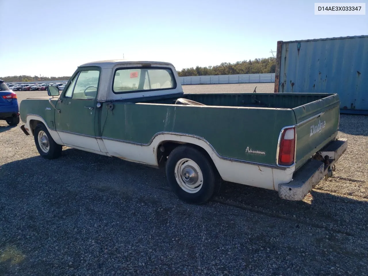 1973 Dodge D-150 VIN: D14AE3X033347 Lot: 78320544