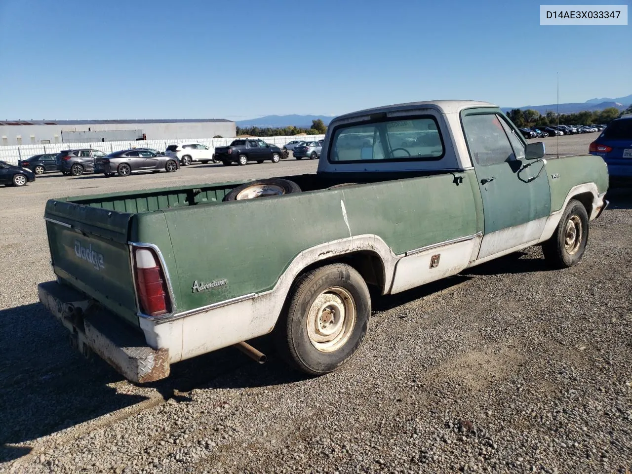 1973 Dodge D-150 VIN: D14AE3X033347 Lot: 78320544