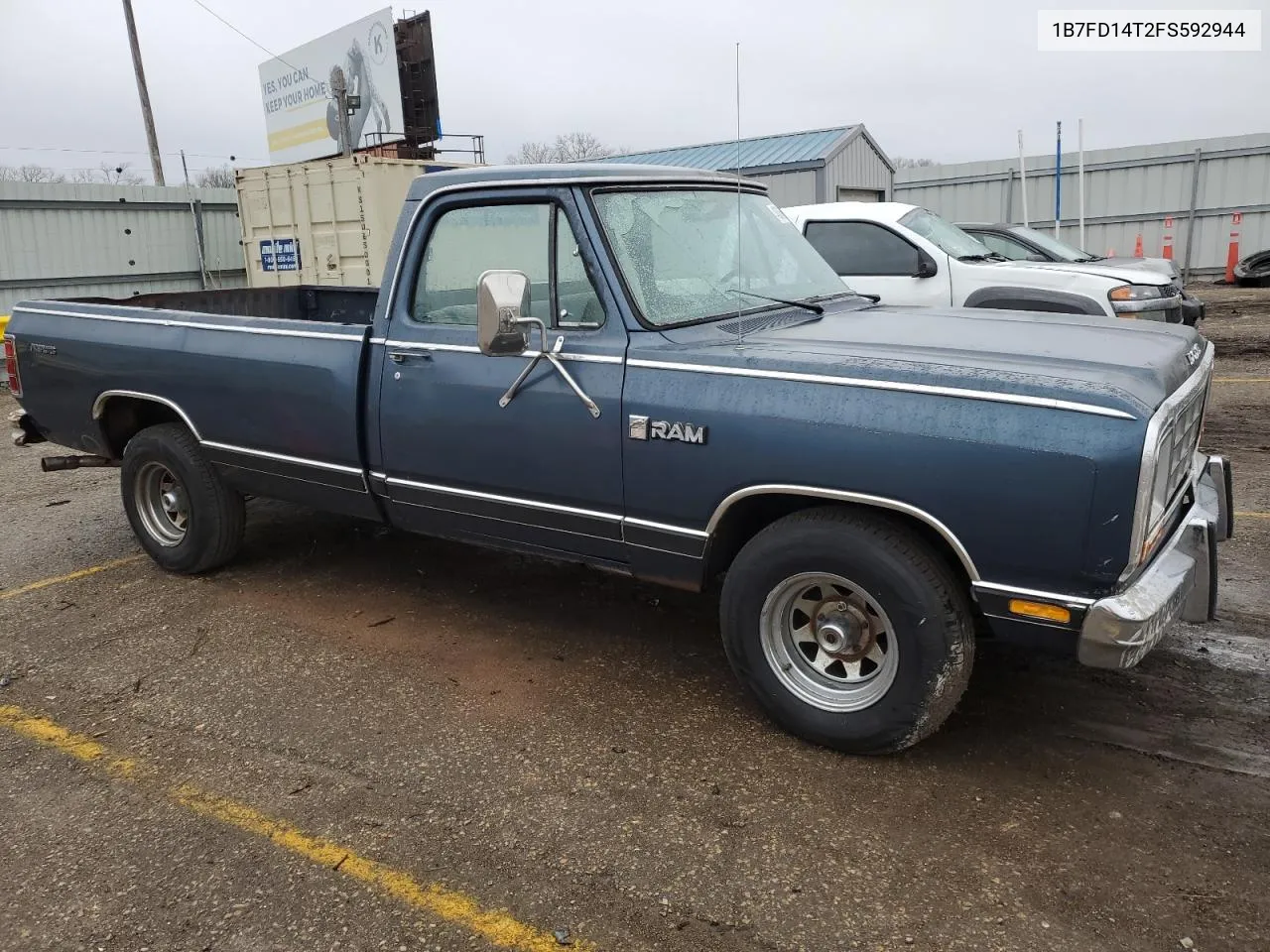 1985 Dodge D-Series D100 VIN: 1B7FD14T2FS592944 Lot: 46066944