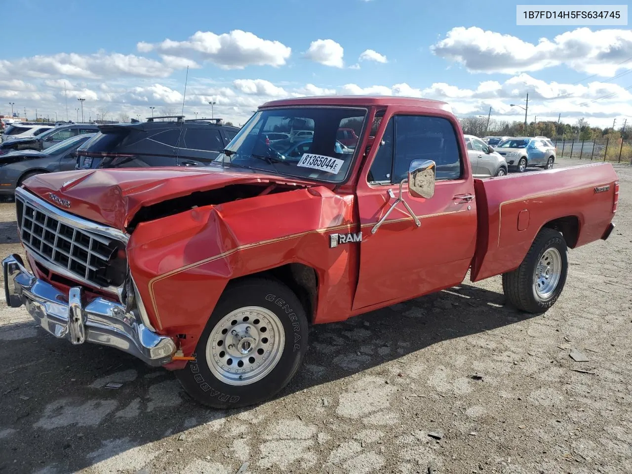 1985 Dodge D-Series D100 VIN: 1B7FD14H5FS634745 Lot: 81365044