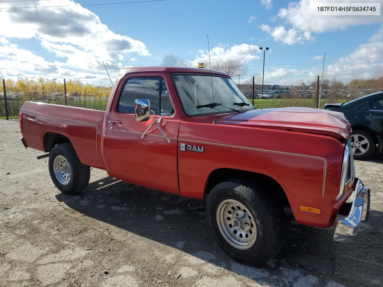 1985 Dodge D-Series D100 VIN: 1B7FD14H5FS634745 Lot: 81365044