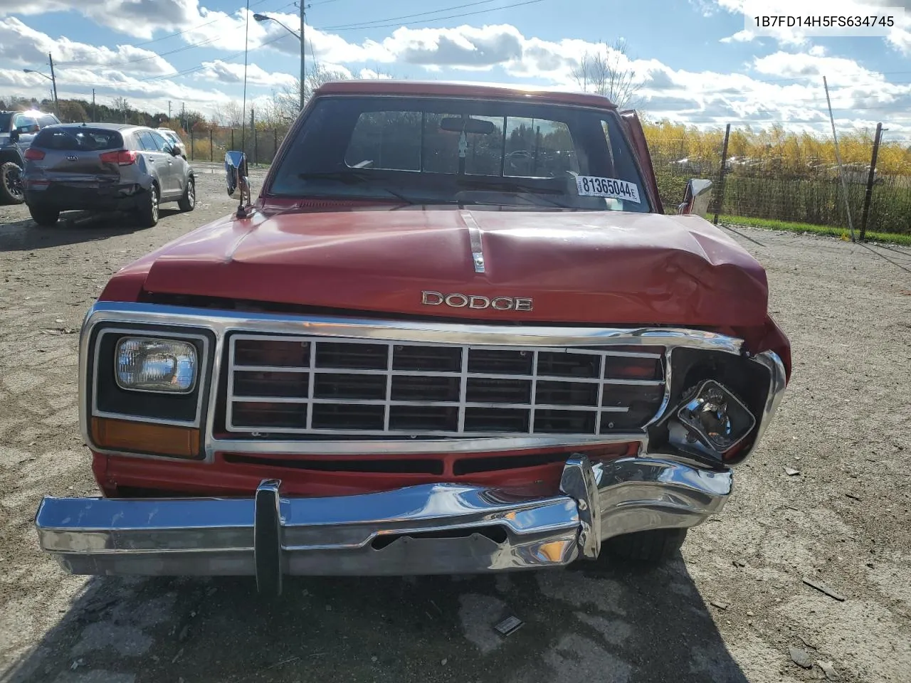 1985 Dodge D-Series D100 VIN: 1B7FD14H5FS634745 Lot: 81365044