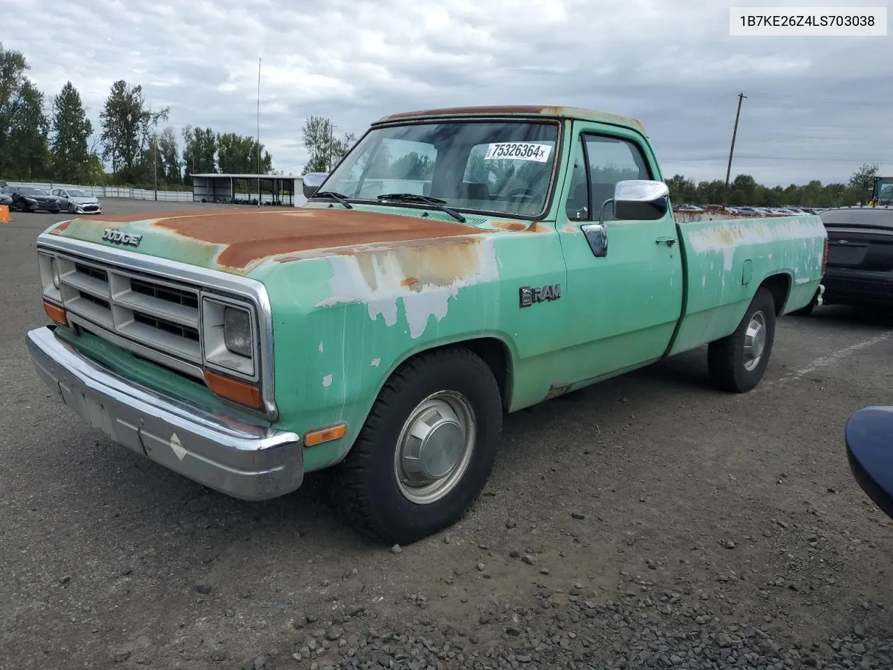 1990 Dodge D-Series D200 VIN: 1B7KE26Z4LS703038 Lot: 75326364