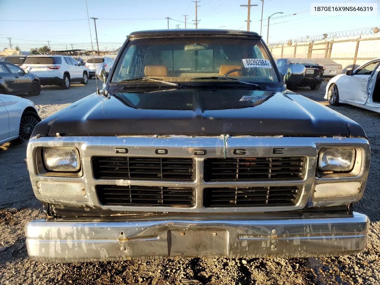 1992 Dodge D-Series D150 VIN: 1B7GE16X9NS646319 Lot: 80392984