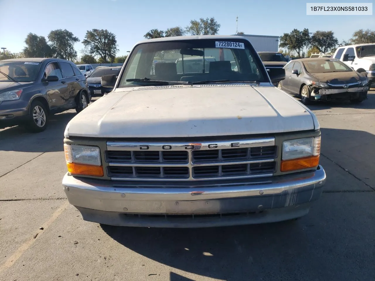 1992 Dodge Dakota VIN: 1B7FL23X0NS581033 Lot: 72280124