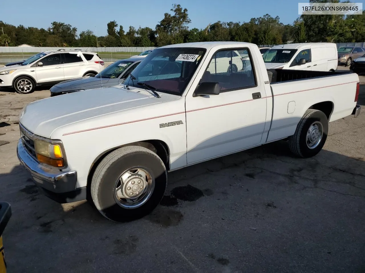 1992 Dodge Dakota VIN: 1B7FL26XXNS690465 Lot: 77436274