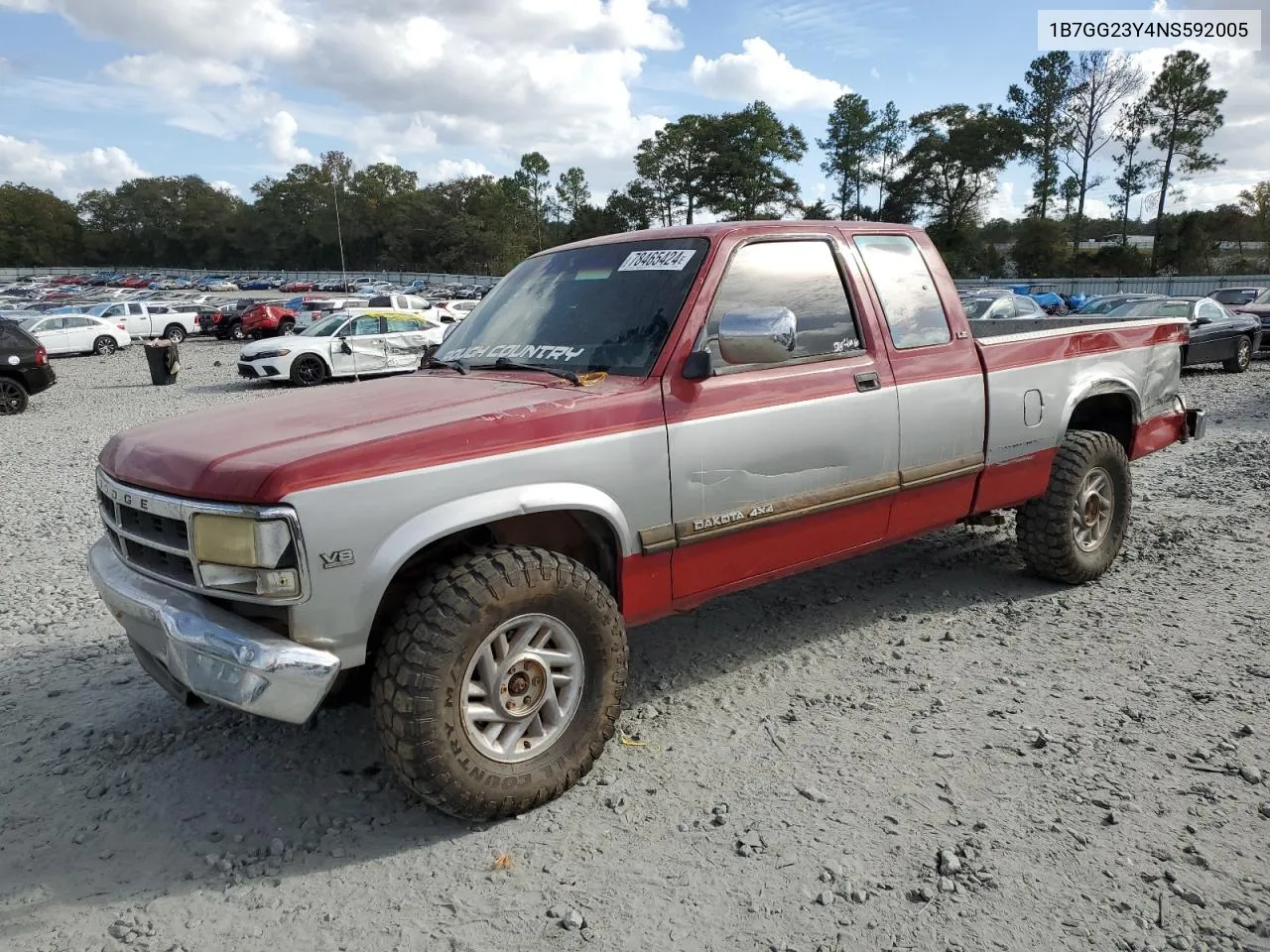 1992 Dodge Dakota VIN: 1B7GG23Y4NS592005 Lot: 78465424