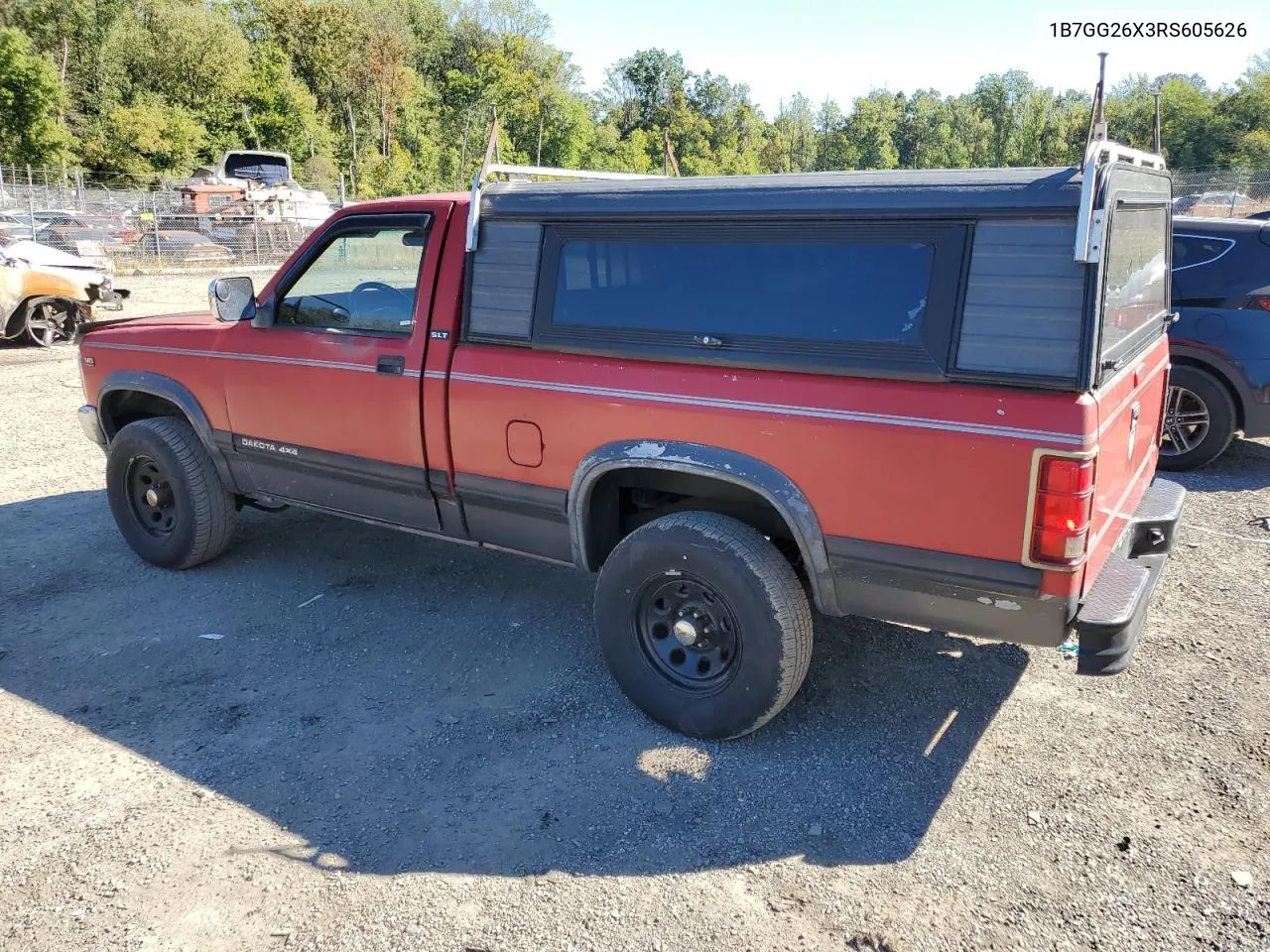 1994 Dodge Dakota VIN: 1B7GG26X3RS605626 Lot: 75293854