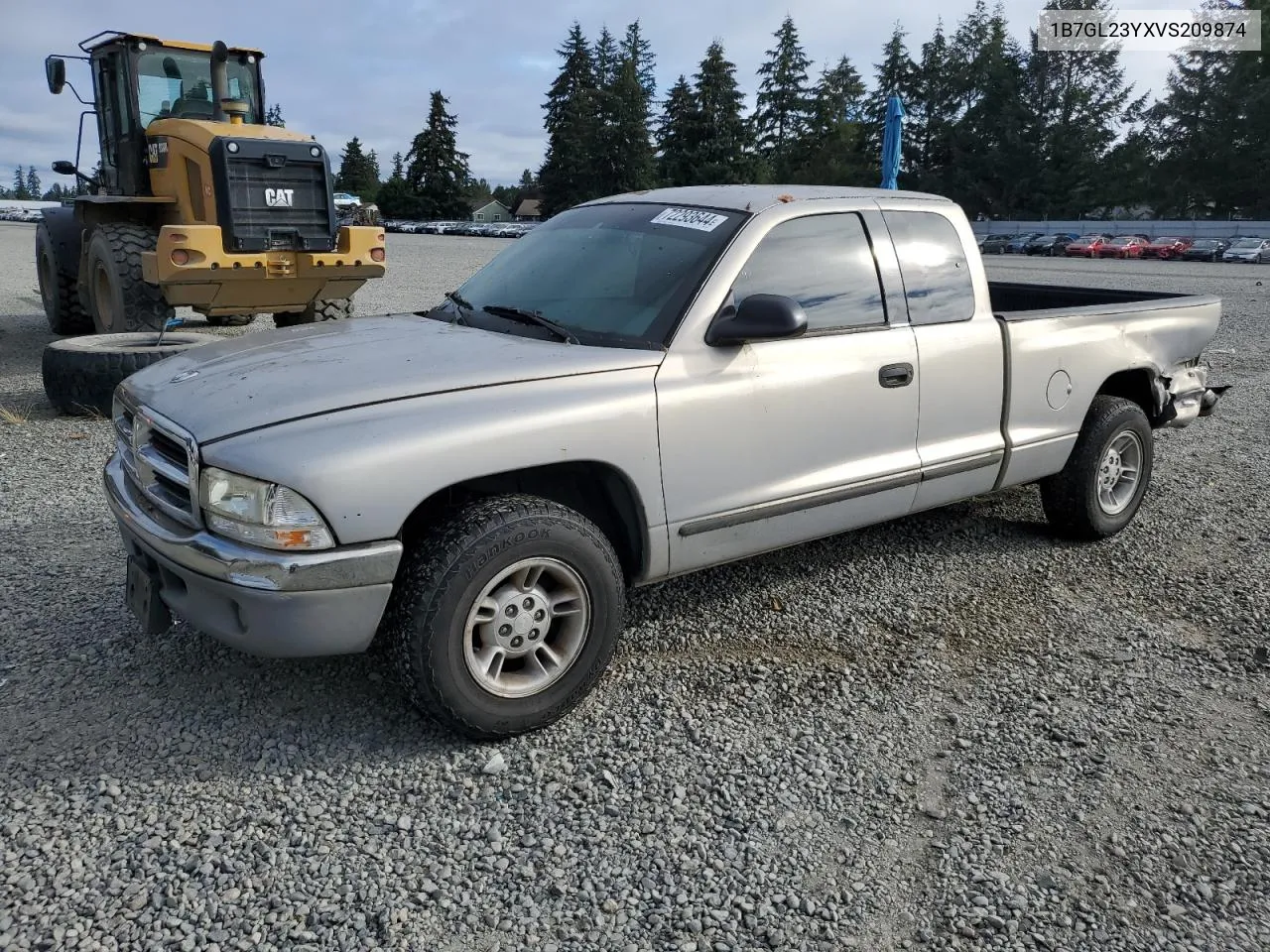 1997 Dodge Dakota VIN: 1B7GL23YXVS209874 Lot: 72293644