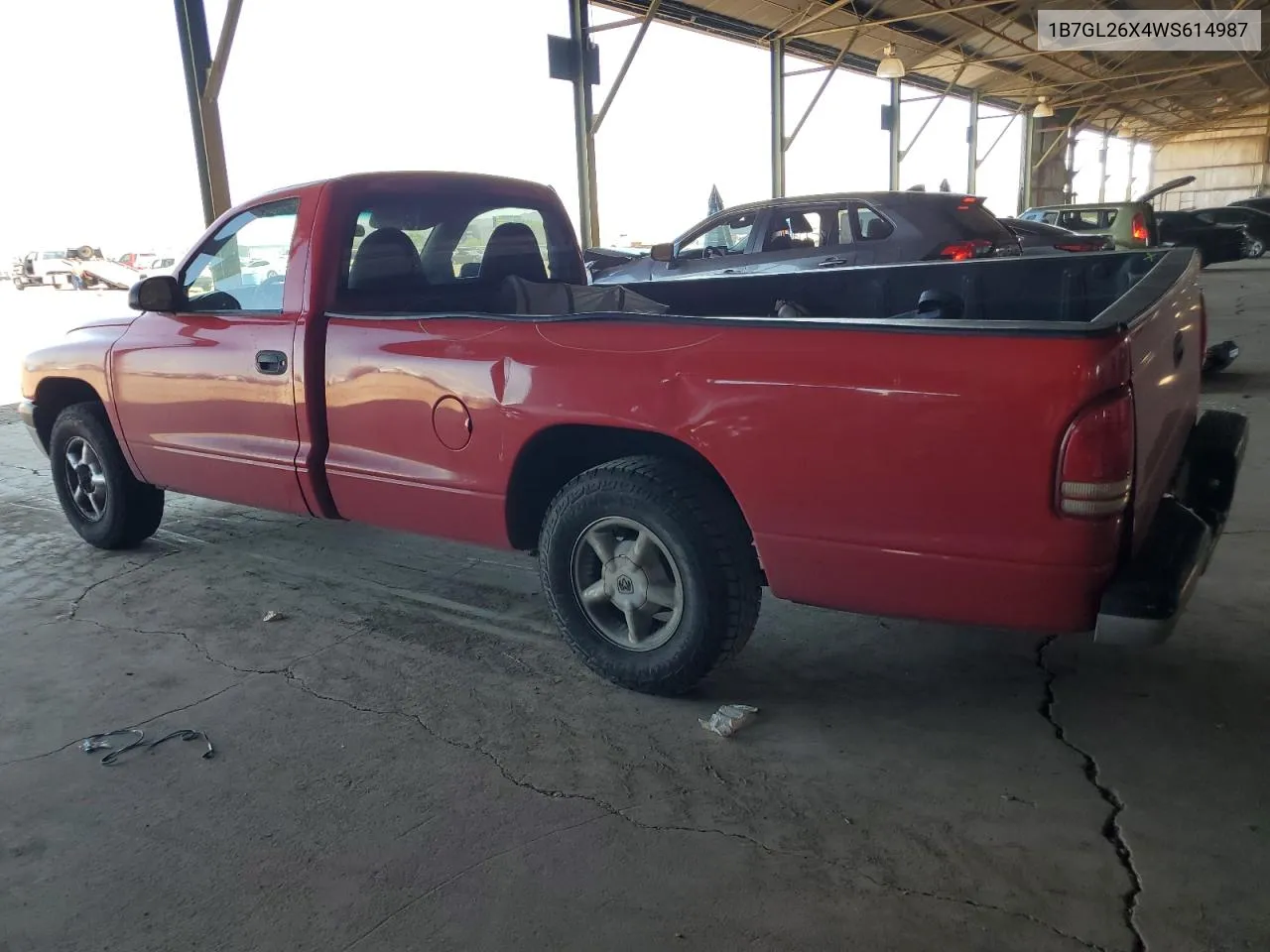 1998 Dodge Dakota VIN: 1B7GL26X4WS614987 Lot: 69105064