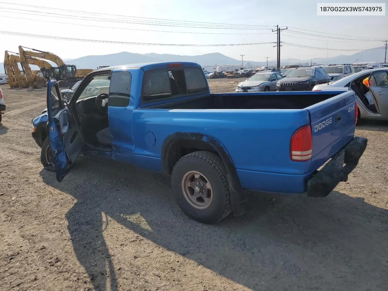 1998 Dodge Dakota VIN: 1B7GG22X3WS743975 Lot: 74474074